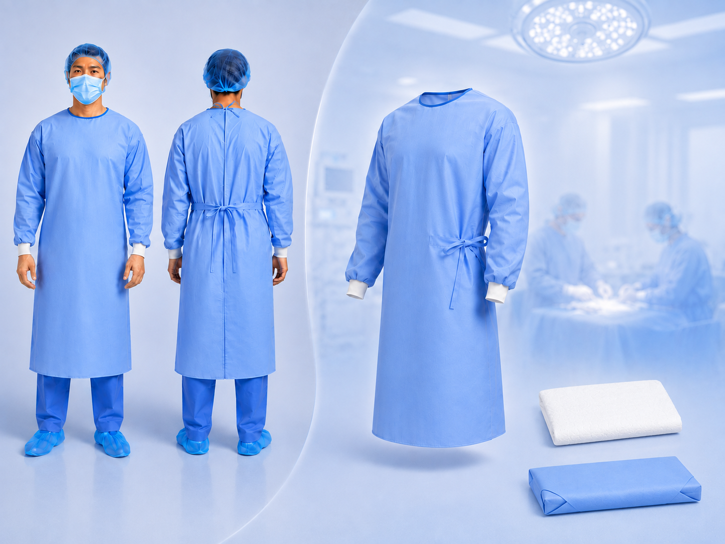 SUBMED Standard Surgical Gown Wrapped 1 Towel
