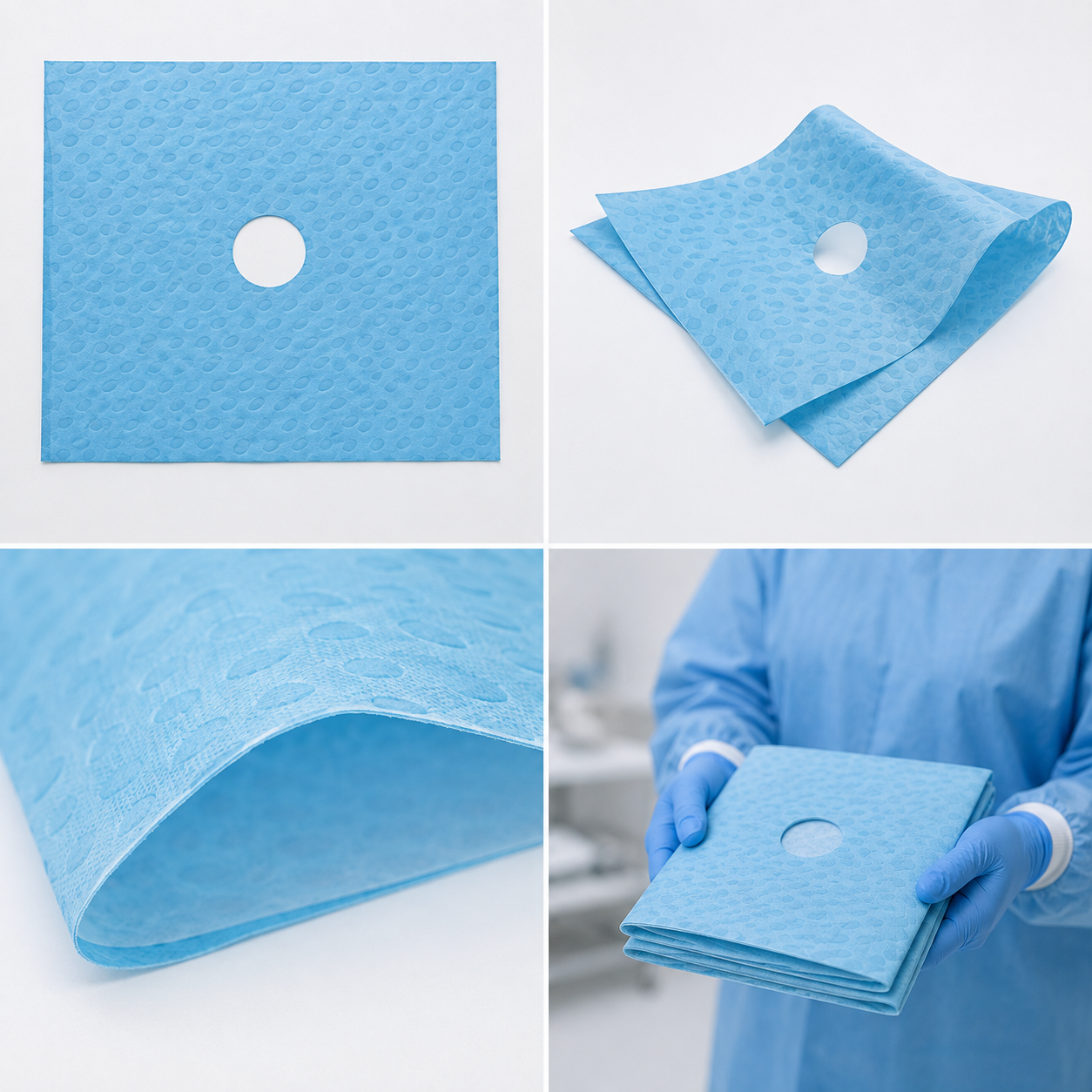 SUBMED Steril/Non-Steril Delikli Örtü (3-Katlı Pp/Pe/Pp - 70 gsm) 2