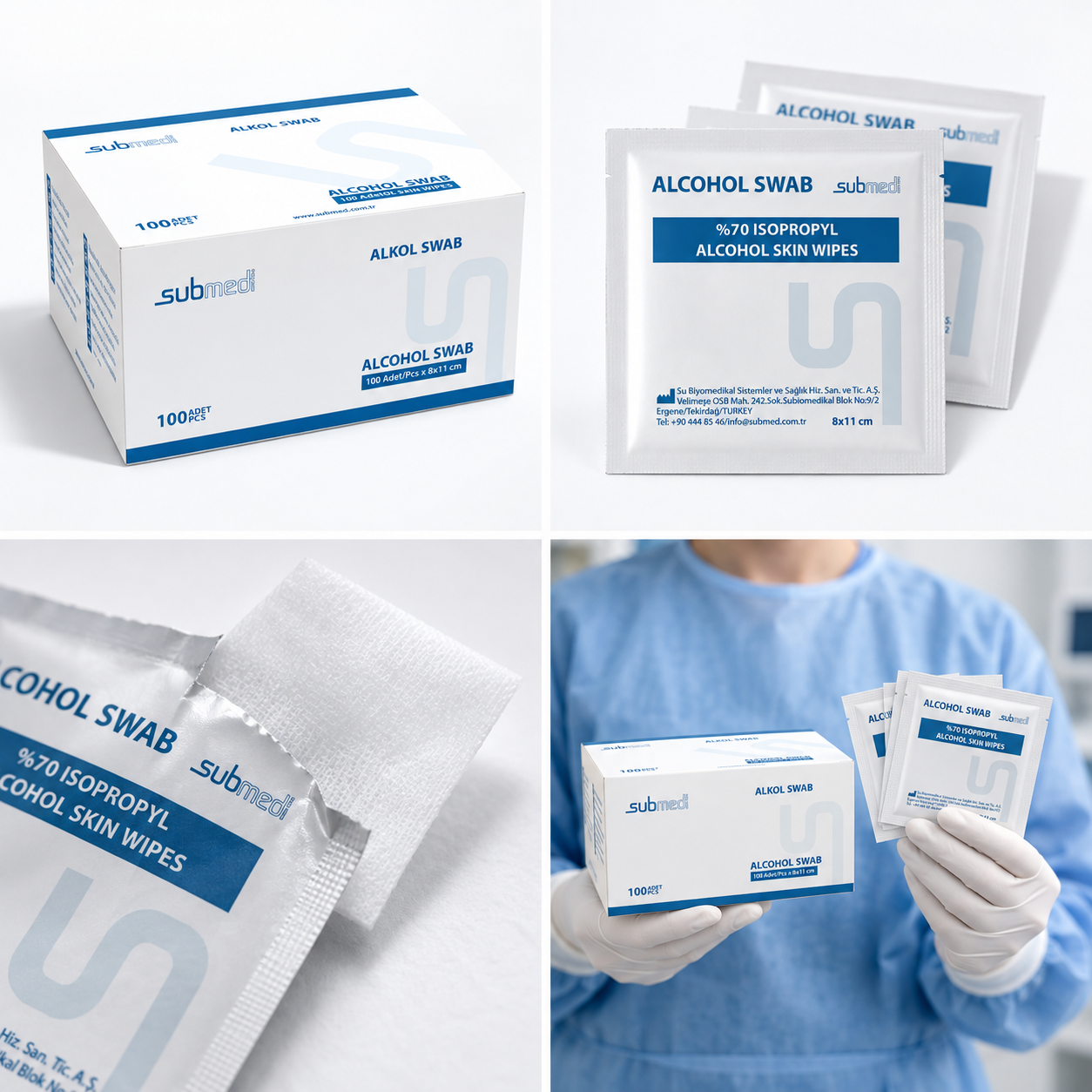 SUBMED Isopropyl Alcohol Wipes (70% IPA) 3