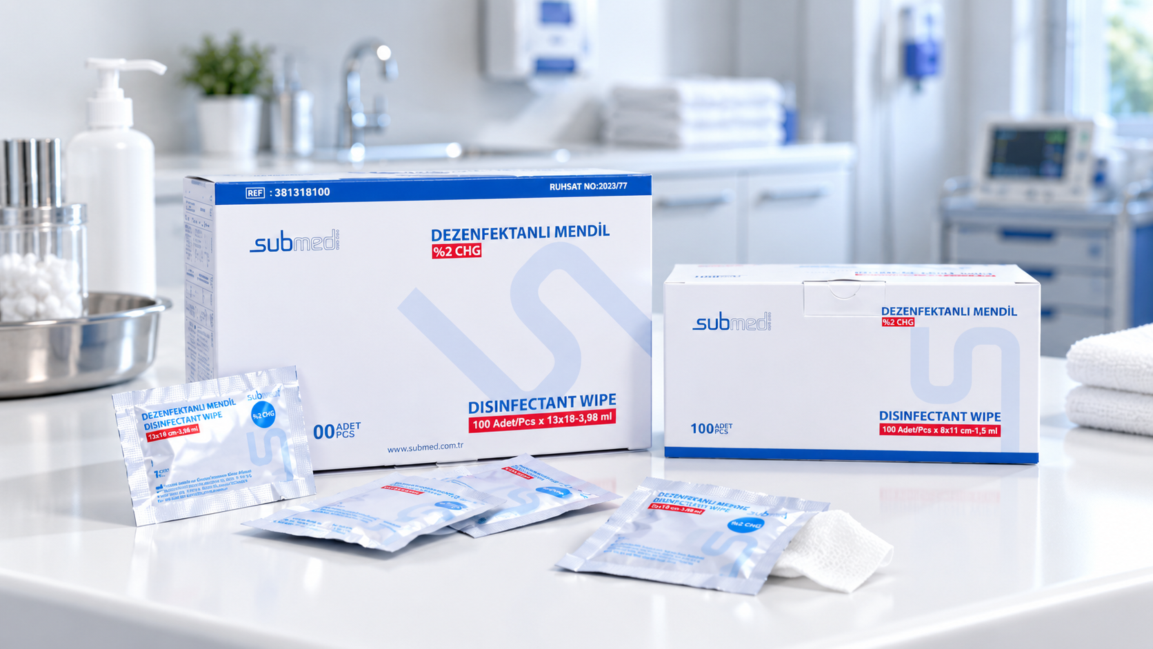 SUBMED Alcohol Wipes (2% CHG) 2