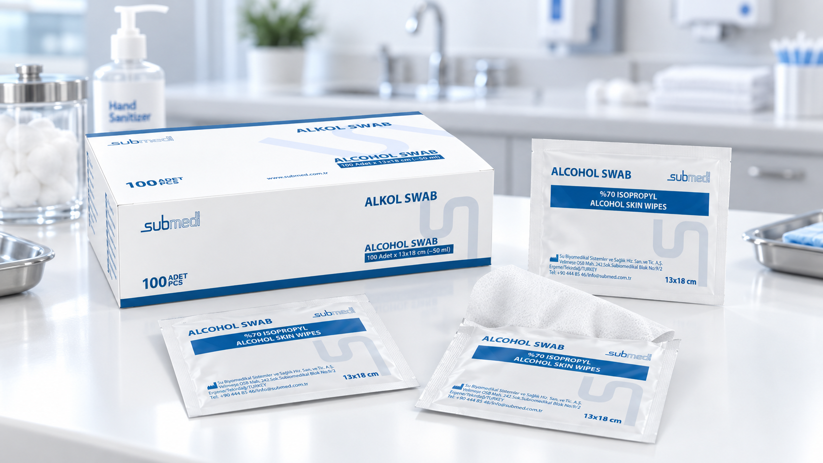 SUBMED Isopropyl Alcohol Wipes (2% CHG/70% IPA) 2