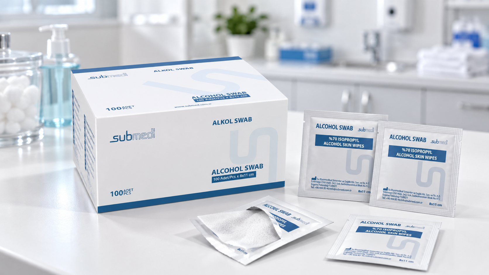 SUBMED Isopropyl Alcohol Wipes (70% IPA) 4