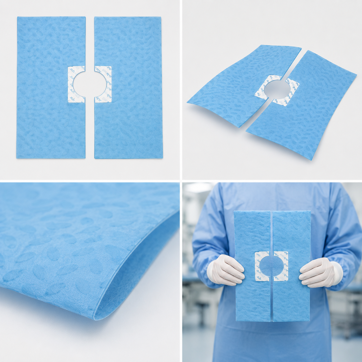 SUBMED Steril/Non-Steril Bantlı Ayarlanabilir Delikli Örtü (2-Katlı Pe/Pp - 56 gsm) 2