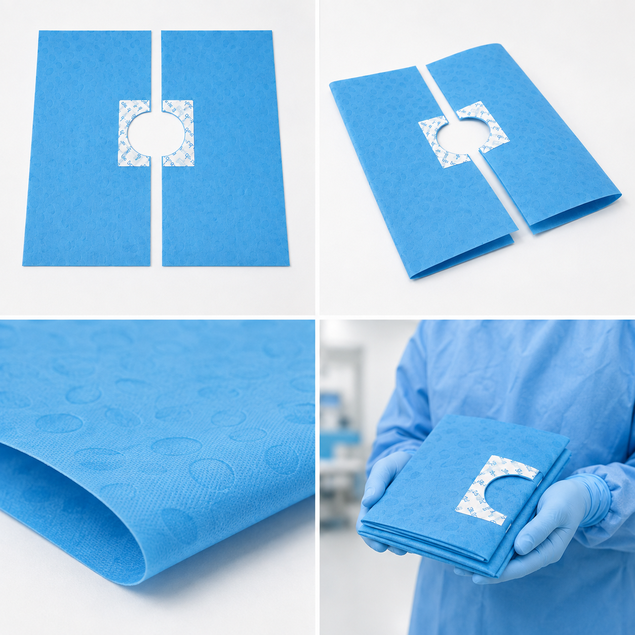 SUBMED Steril/Non-Steril Bantlı Ayarlanabilir Delikli Örtü (2-Katlı Pe/Pp - 54 gsm) 2