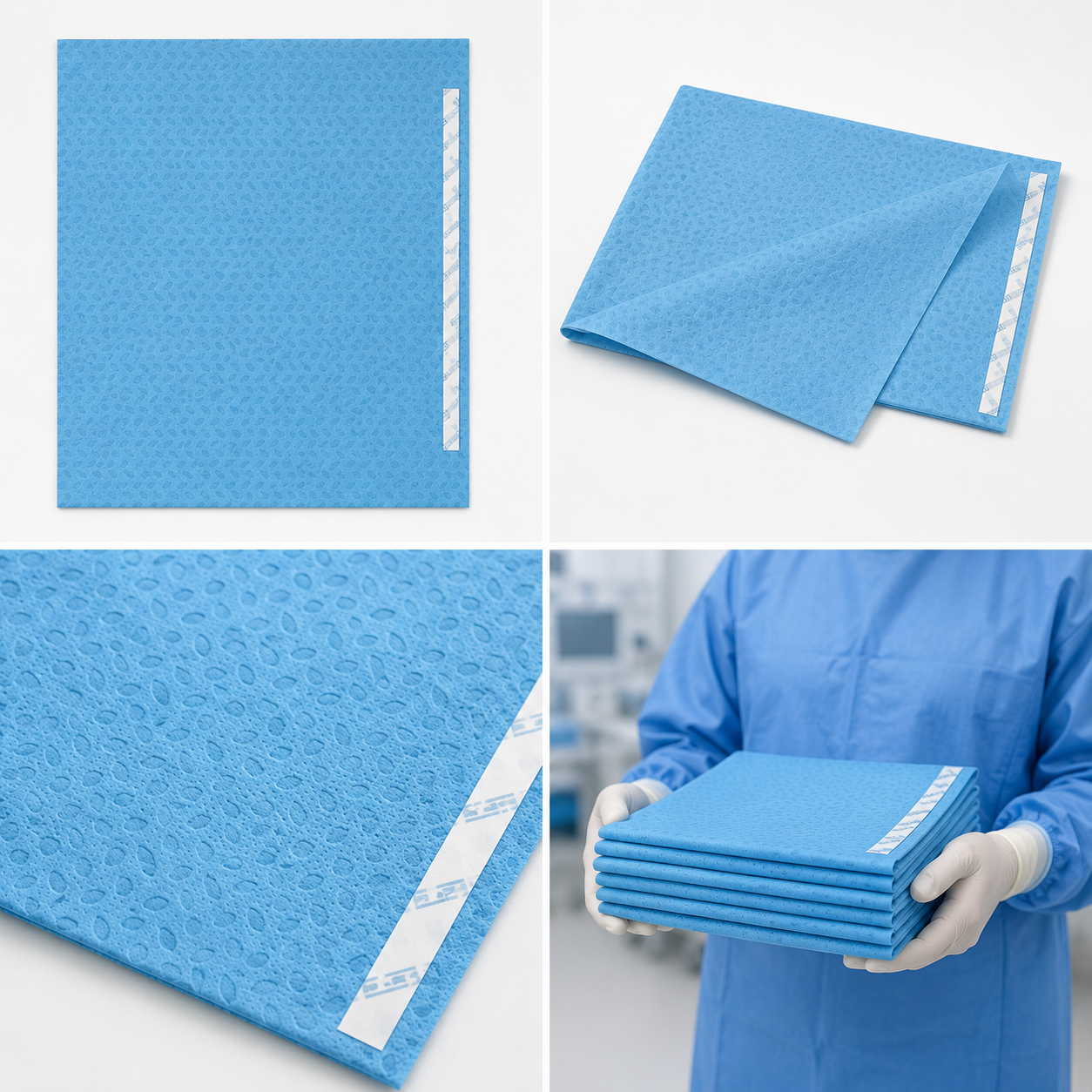 SUBMED Steril/Non-Steril Yan Bantlı Örtü (2-Katlı Pe/Pp - 56 gsm) 2