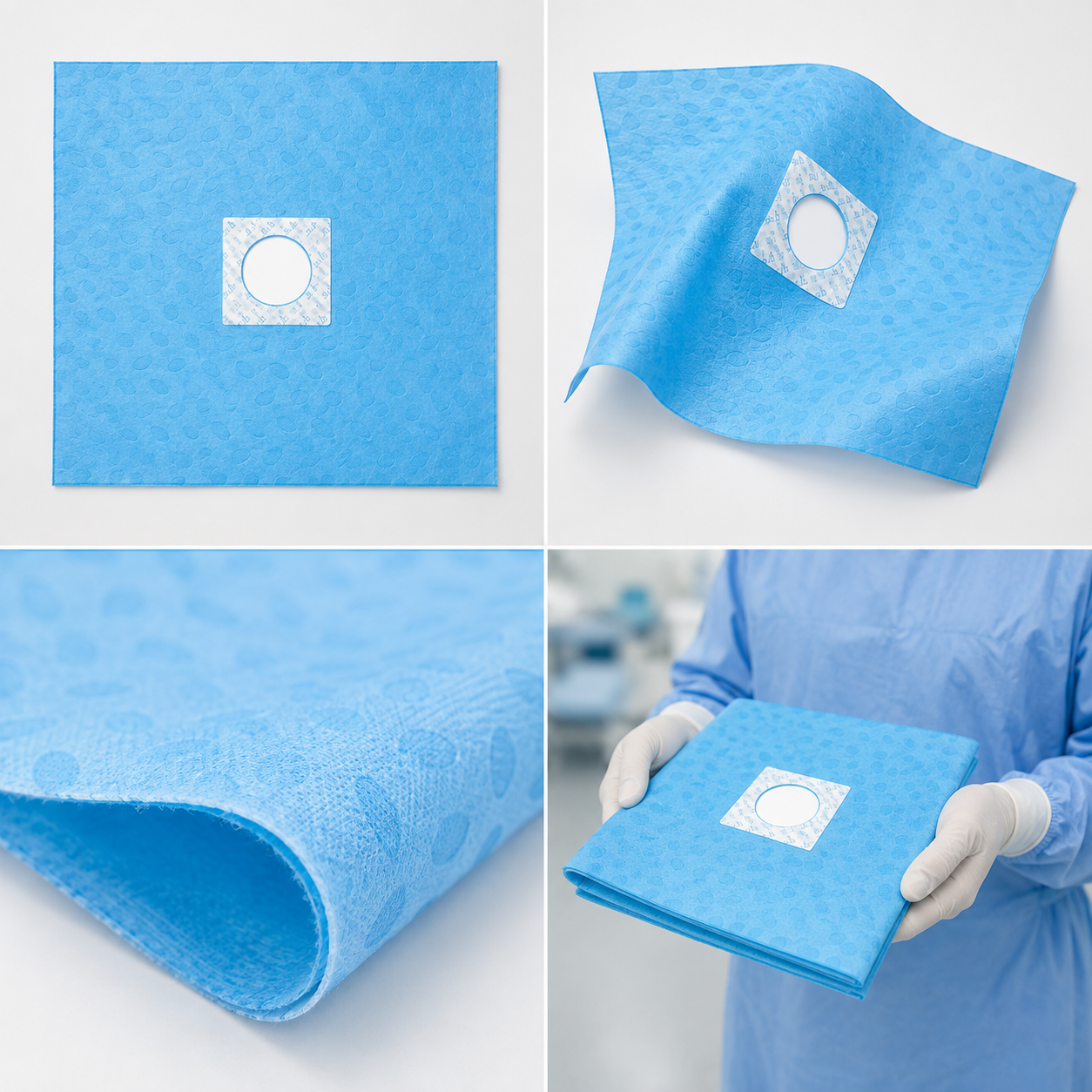 SUBMED Steril/Non-Steril Bantlı Delikli Örtü (3-Katlı Pp/Pe/Pp - 70 gsm) 2