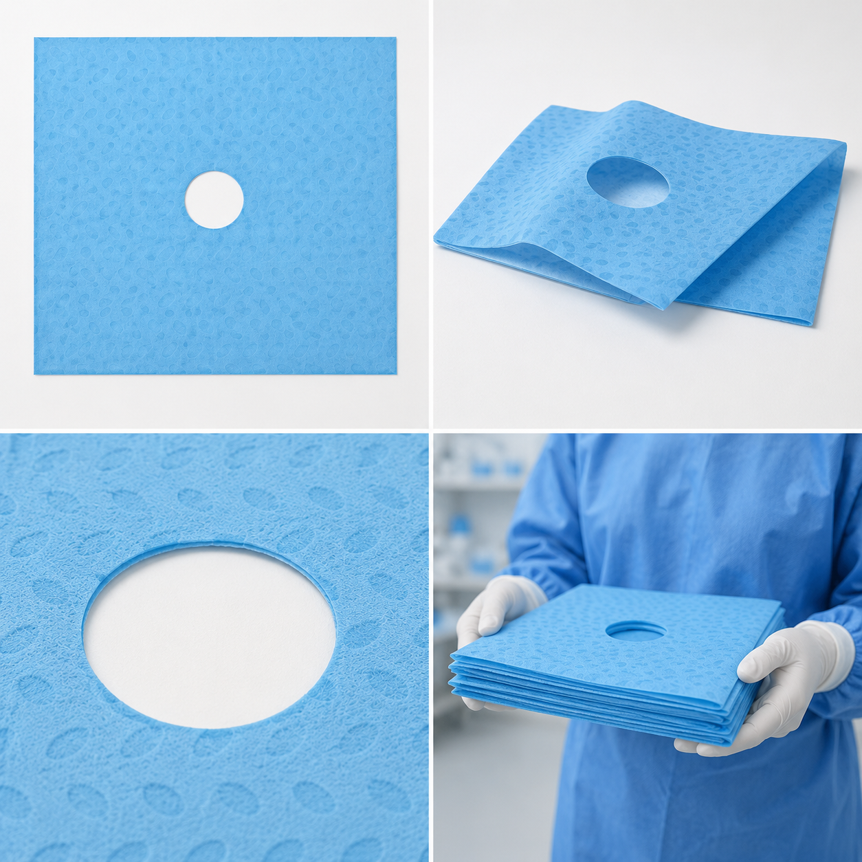 SUBMED Steril/Non-Steril Delikli Örtü (2-Katlı Pe/Pp - 56 gsm) 2