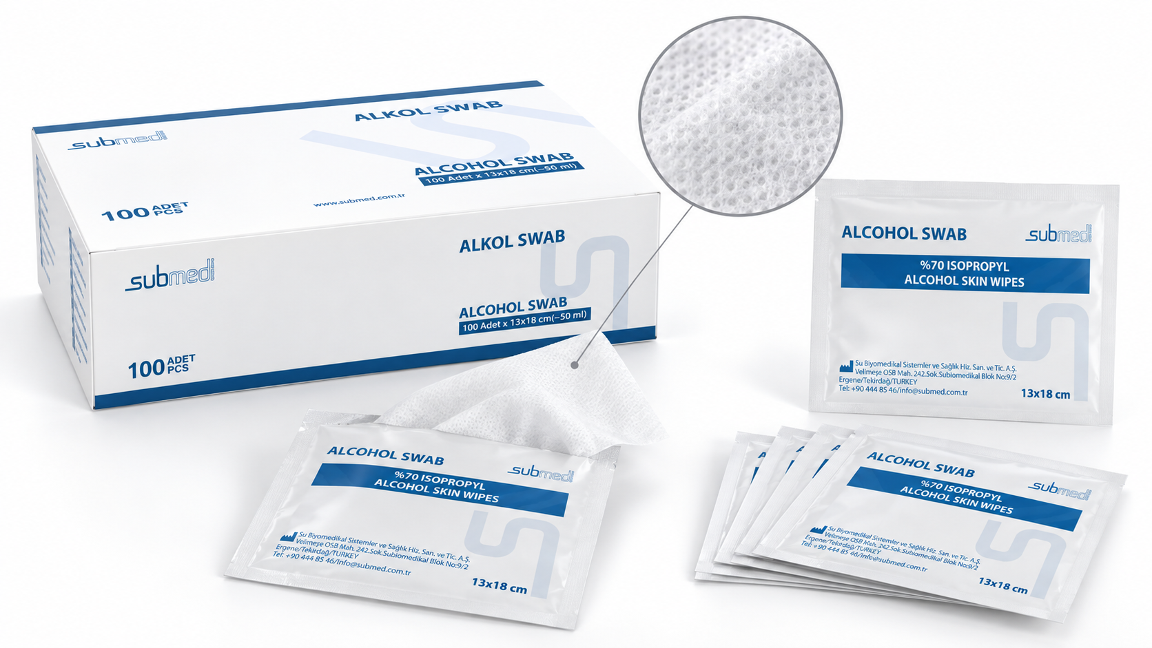 SUBMED Isopropyl Alcohol Wipes (2% CHG/70% IPA)